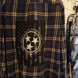 J. Crew Navy and Yellow Plaid Men's Shirt